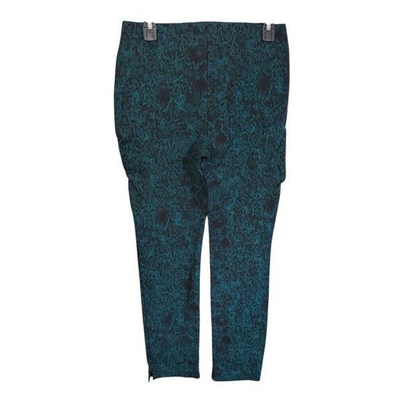 Chicos Snake Print Pull On Pants~Size 00 (XS/2)~Green Black Reptile Look L10 35 - Picture 7 of 11